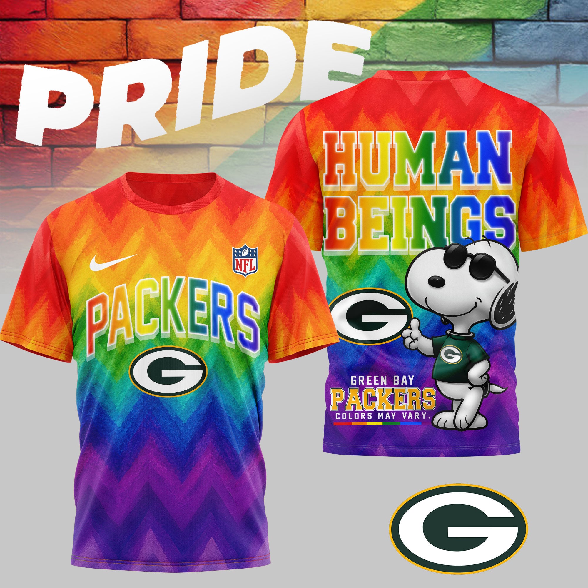 Green Bay Packers | Premium NFL Rainbow Pride 3D Shirt NTH1