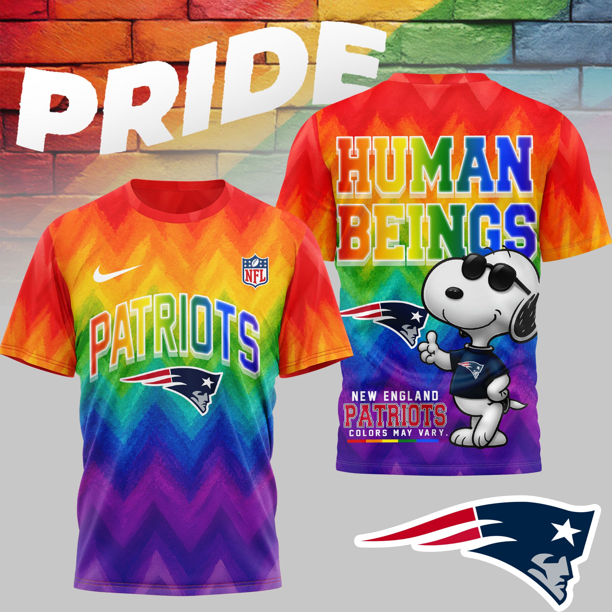 New England Patriots | Premium NFL Rainbow Pride 3D Shirt NTH1