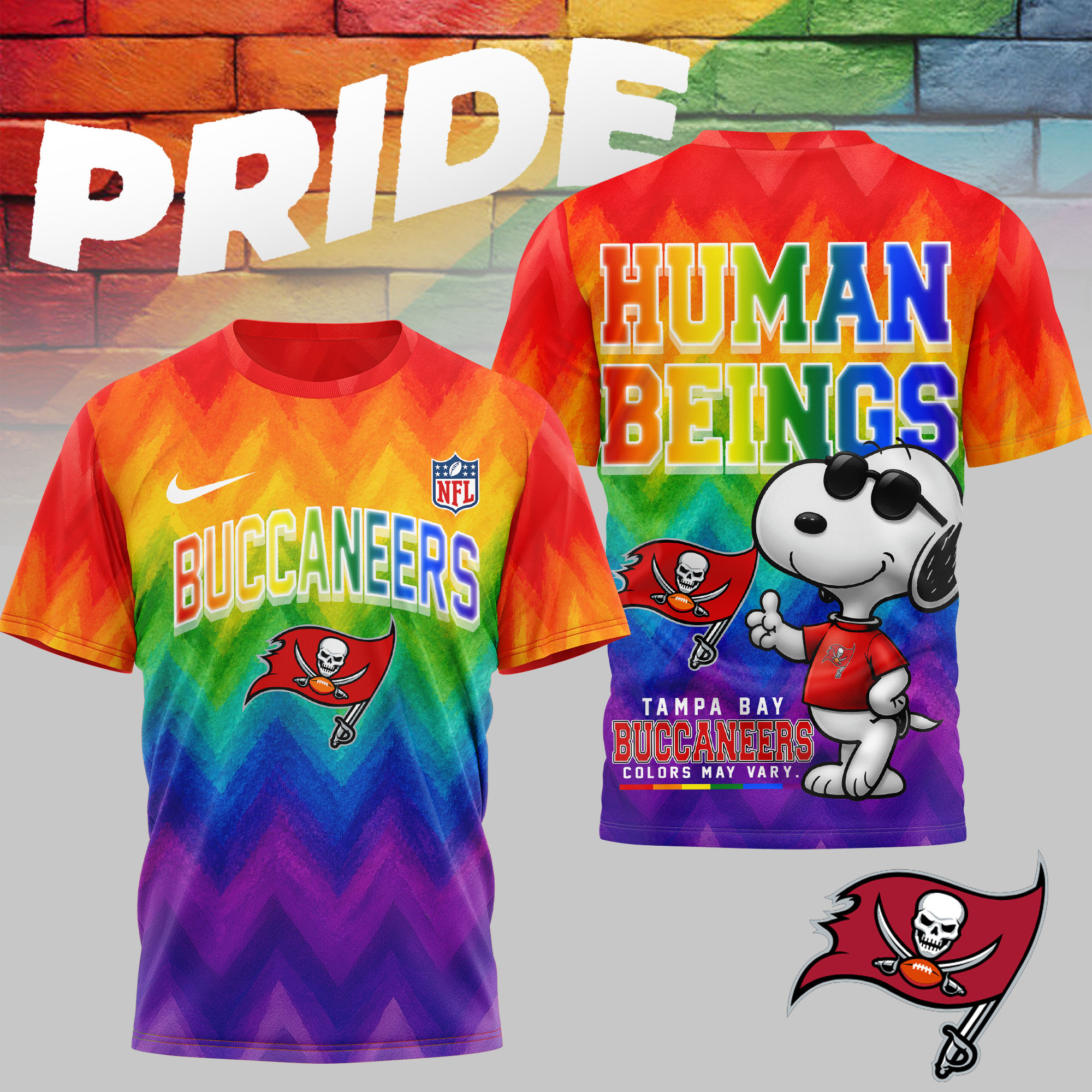 Tampa Bay Buccaneers | Premium NFL Rainbow Pride 3D Shirt NTH1