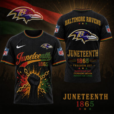 Baltimore Ravens | Premium NFL Juneteenth Freedom Day 3D Shirt