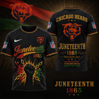 Chicago Bears | Premium NFL Juneteenth Freedom Day 3D Shirt