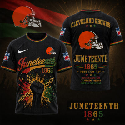 Cleveland Browns | Premium NFL Juneteenth Freedom Day 3D Shirt