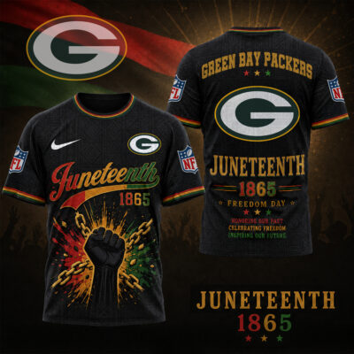 Green Bay Packers | Premium NFL Juneteenth Freedom Day 3D Shirt - XL