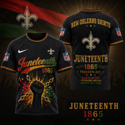 New Orleans Saints | Premium NFL Juneteenth Freedom Day 3D Shirt