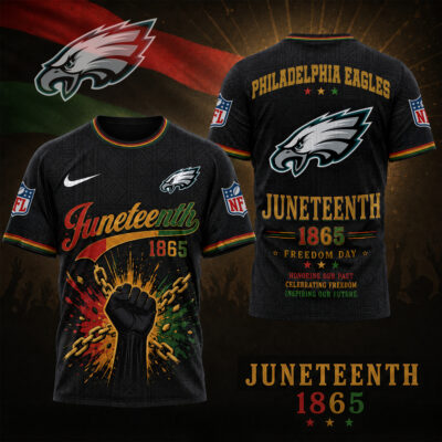 Philadelphia Eagles | Premium NFL Juneteenth Freedom Day 3D Shirt - L