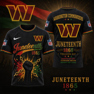 Washington Commanders | Premium NFL Juneteenth Freedom Day 3D Shirt