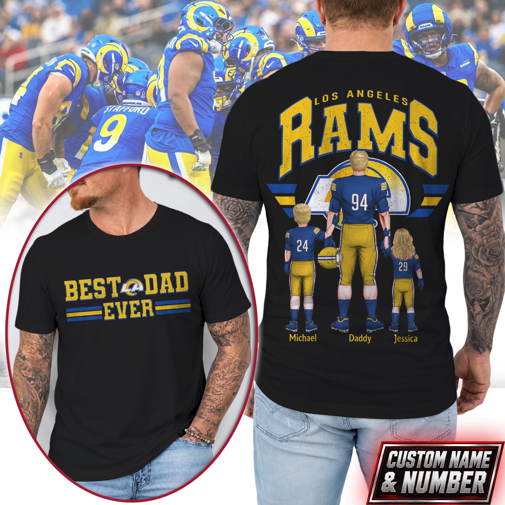 Los Angeles Rams | Premium NFL Best Dad Ever 3D Shirt NTH1