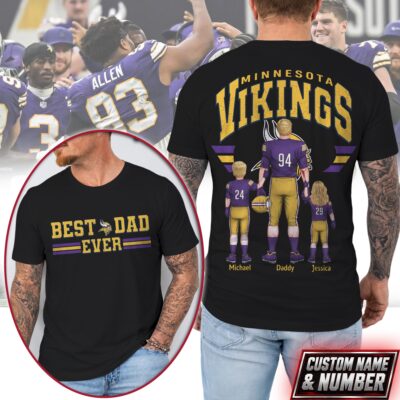 Minnesota Vikings | Premium NFL Best Dad Ever 3D Shirt NTH1