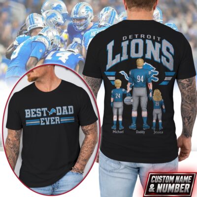Detroit Lions | Premium NFL Best Dad Ever 3D Shirt NTH1