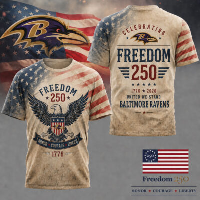 Baltimore Ravens | Premium NFL Freedom 250 Patriotic 3D Shirt