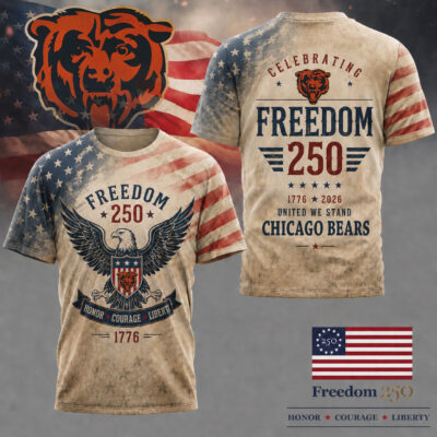 Chicago Bears | Premium NFL Freedom 250 Patriotic 3D Shirt