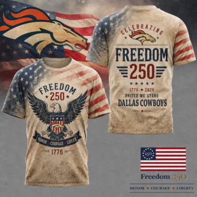 Denver Broncos | Premium NFL Freedom 250 Patriotic 3D Shirt - XL