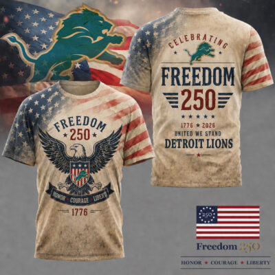 Detroit Lions | Premium NFL Freedom 250 Patriotic 3D Shirt