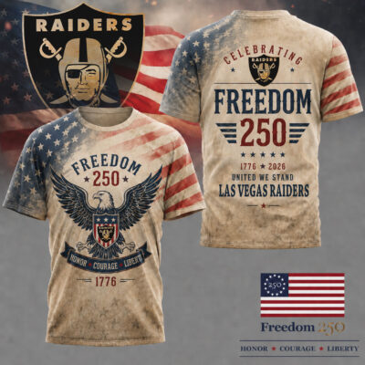 Las Vegas Raiders | Premium NFL Freedom 250 Patriotic 3D Shirt - XL