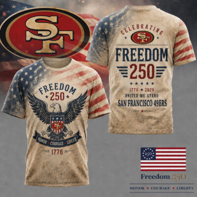 San Francisco 49ers | Premium NFL Freedom 250 Patriotic 3D Shirt