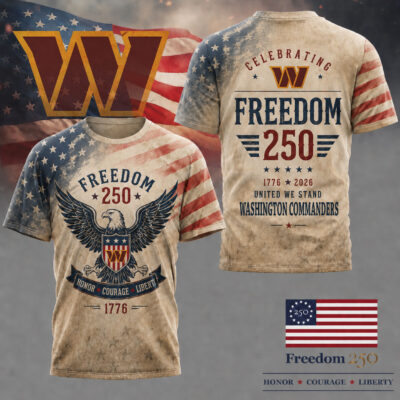 Washington Commanders | Premium NFL Freedom 250 Patriotic 3D Shirt - 2XL