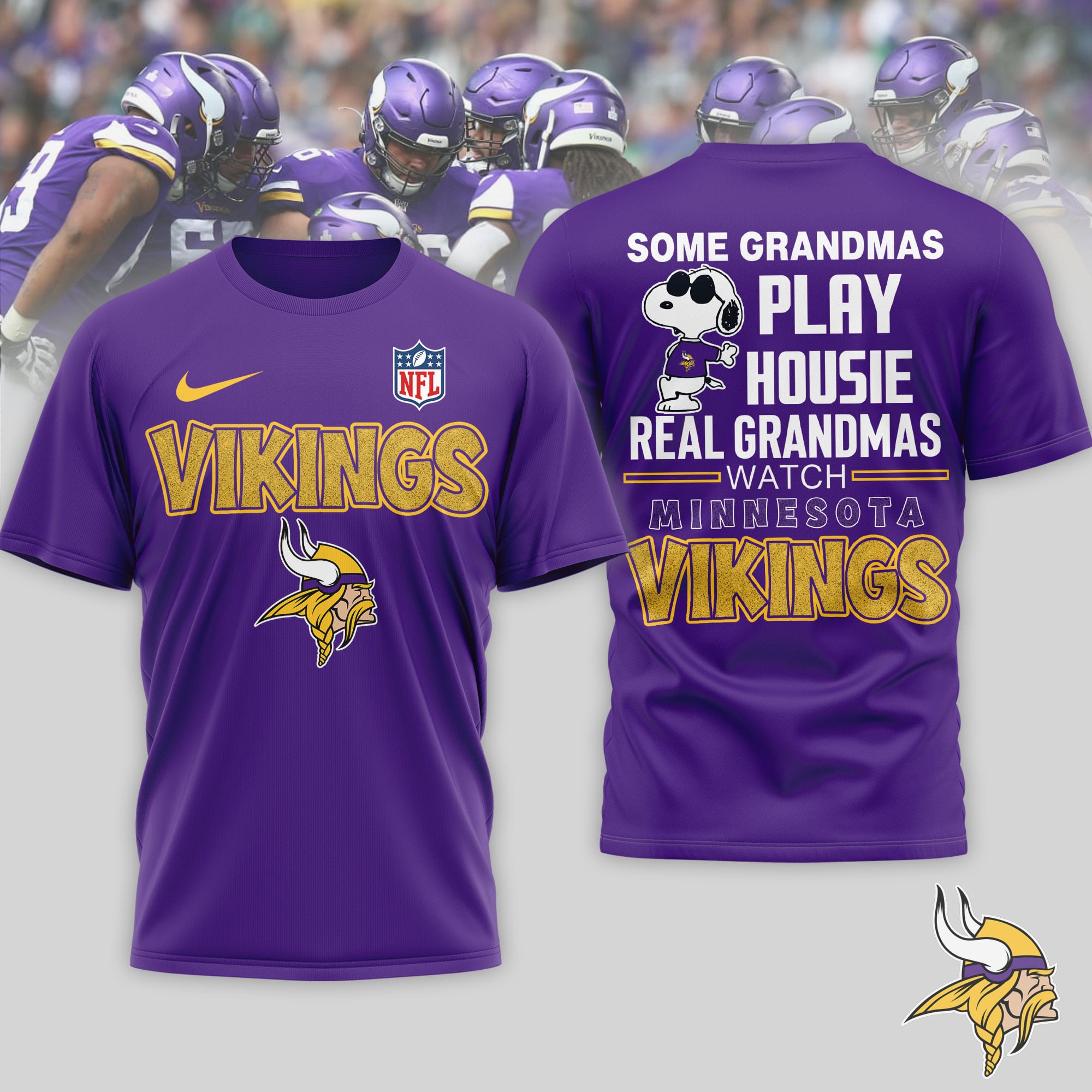 Minnesota Vikings | Premium NFL Fan Grandma Apparel 3D Shirt NTH1