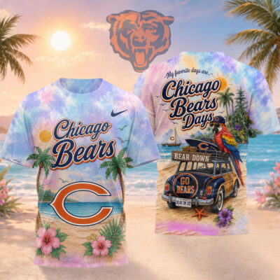 Chicago Bears | Premium NFL Tropical Game Day Paradise 3D T-Shirt
