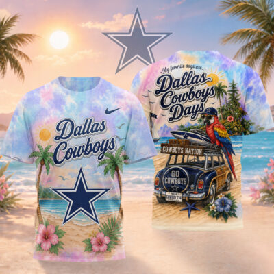 Dallas Cowboys | Premium NFL Tropical Game Day Paradise 3D T-Shirt