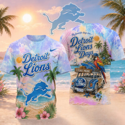 Detroit Lions | Premium NFL Tropical Game Day Paradise 3D T-Shirt