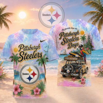 Pittsburgh Steelers | Premium NFL Tropical Game Day Paradise 3D T-Shirt