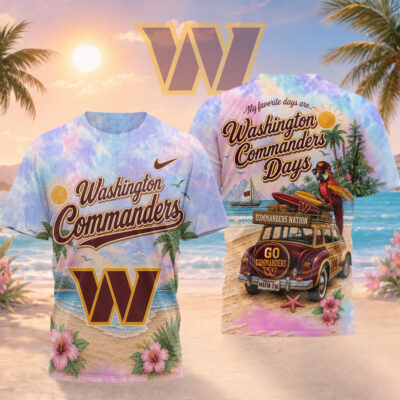 Washington Commanders | Premium NFL Tropical Game Day Paradise 3D T-Shirt