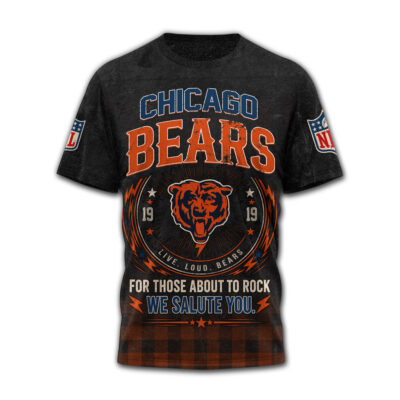 Chicago Bears | Premium NFL ACDC Rock N Roll 3D T-Shirt