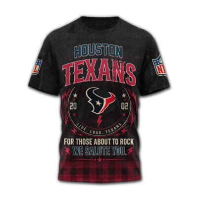 Houston Texans | Premium NFL ACDC Rock N Roll 3D T-Shirt