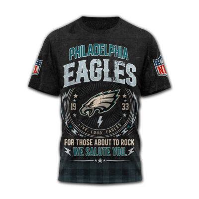 Philadelphia Eagles | Premium NFL ACDC Rock N Roll 3D T-Shirt