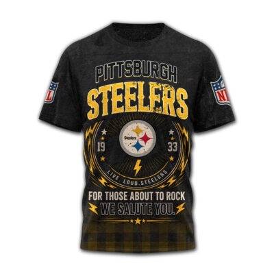 Pittsburgh Steelers | Premium NFL ACDC Rock N Roll 3D T-Shirt
