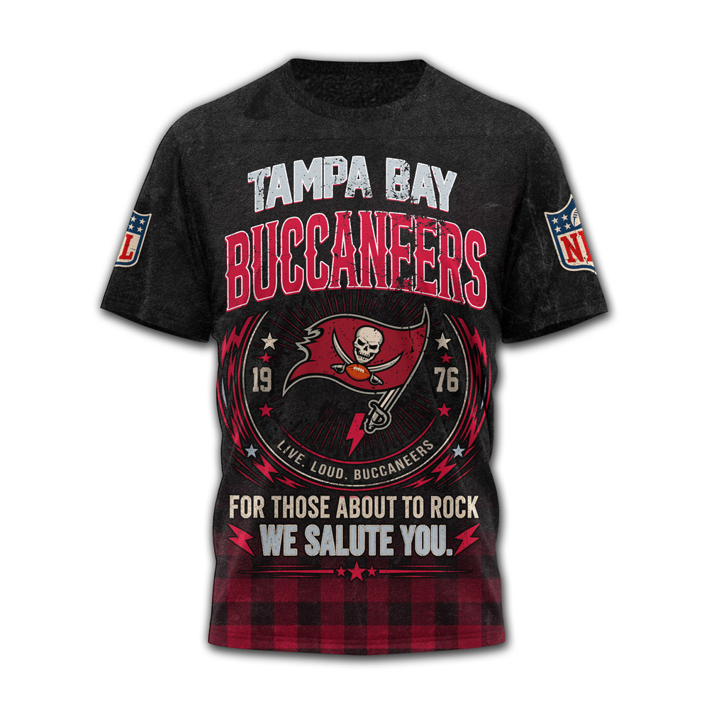 Tampa Bay Buccaneers | Premium NFL ACDC Rock N Roll 3D T-Shirt