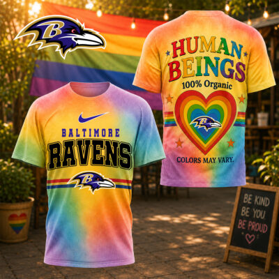 Baltimore Ravens | Premium NFL Human Being Color May Vary 3D T-Shirt