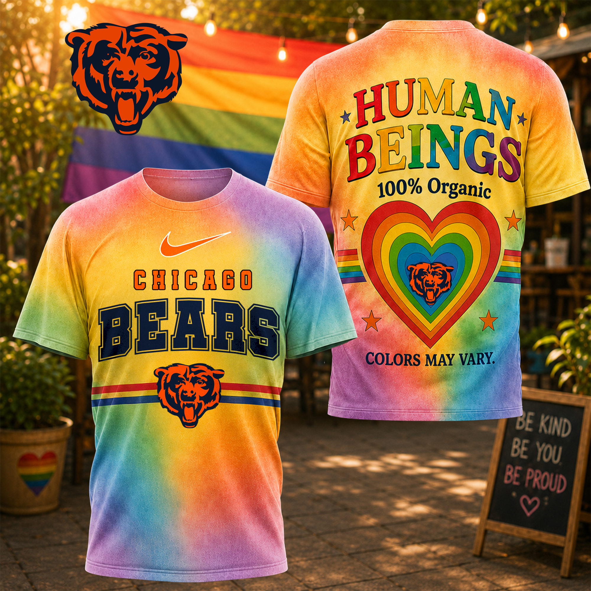 Chicago Bears | Premium NFL Human Being Color May Vary 3D T-Shirt