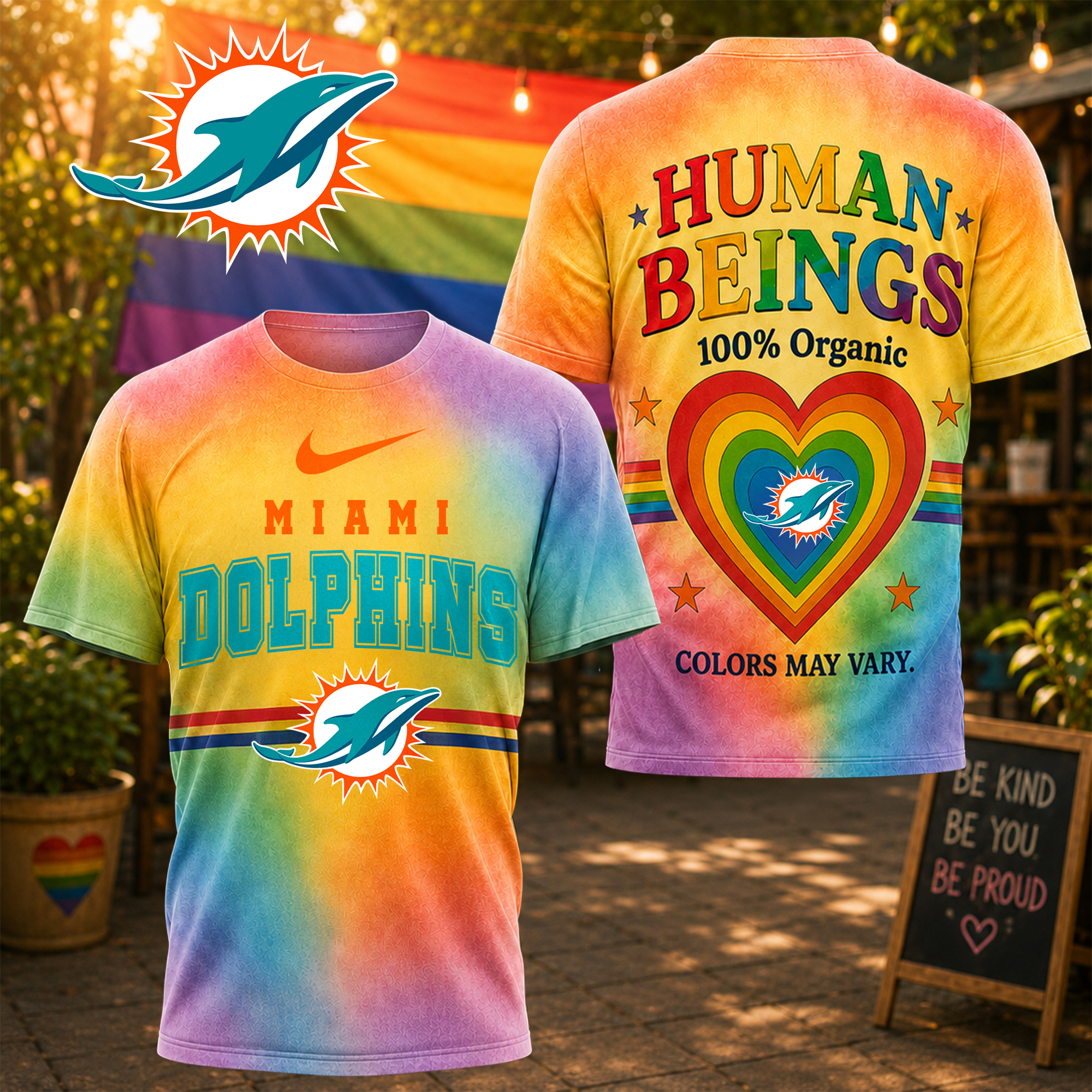 Miami Dolphins | Premium NFL Human Being Color May Vary 3D T-Shirt