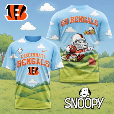 Cincinnati Bengals | Premium NFL Snoopy Touchdown 3D T-Shirt