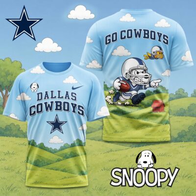 Dallas Cowboys | Premium NFL Snoopy Touchdown 3D T-Shirt - 5XL