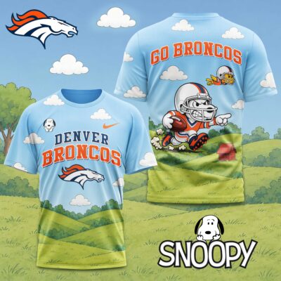 Denver Broncos | Premium NFL Snoopy Touchdown 3D T-Shirt - 3XL