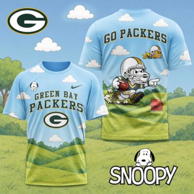 Green Bay Packers | Premium NFL Snoopy Touchdown 3D T-Shirt - XL