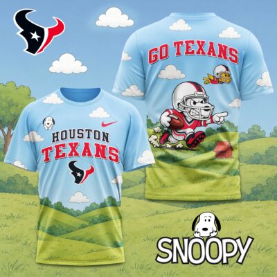 Houston Texans | Premium NFL Snoopy Touchdown 3D T-Shirt