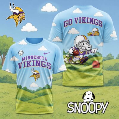 Minnesota Vikings | Premium NFL Snoopy Touchdown 3D T-Shirt - 5XL