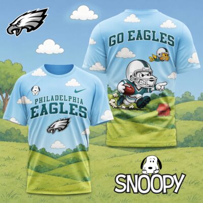 Philadelphia Eagles | Premium NFL Snoopy Touchdown 3D T-Shirt - L