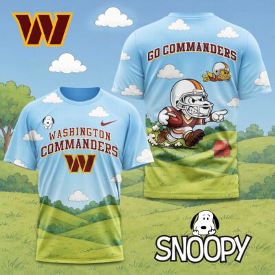 Washington Commanders | Premium NFL Snoopy Touchdown 3D T-Shirt