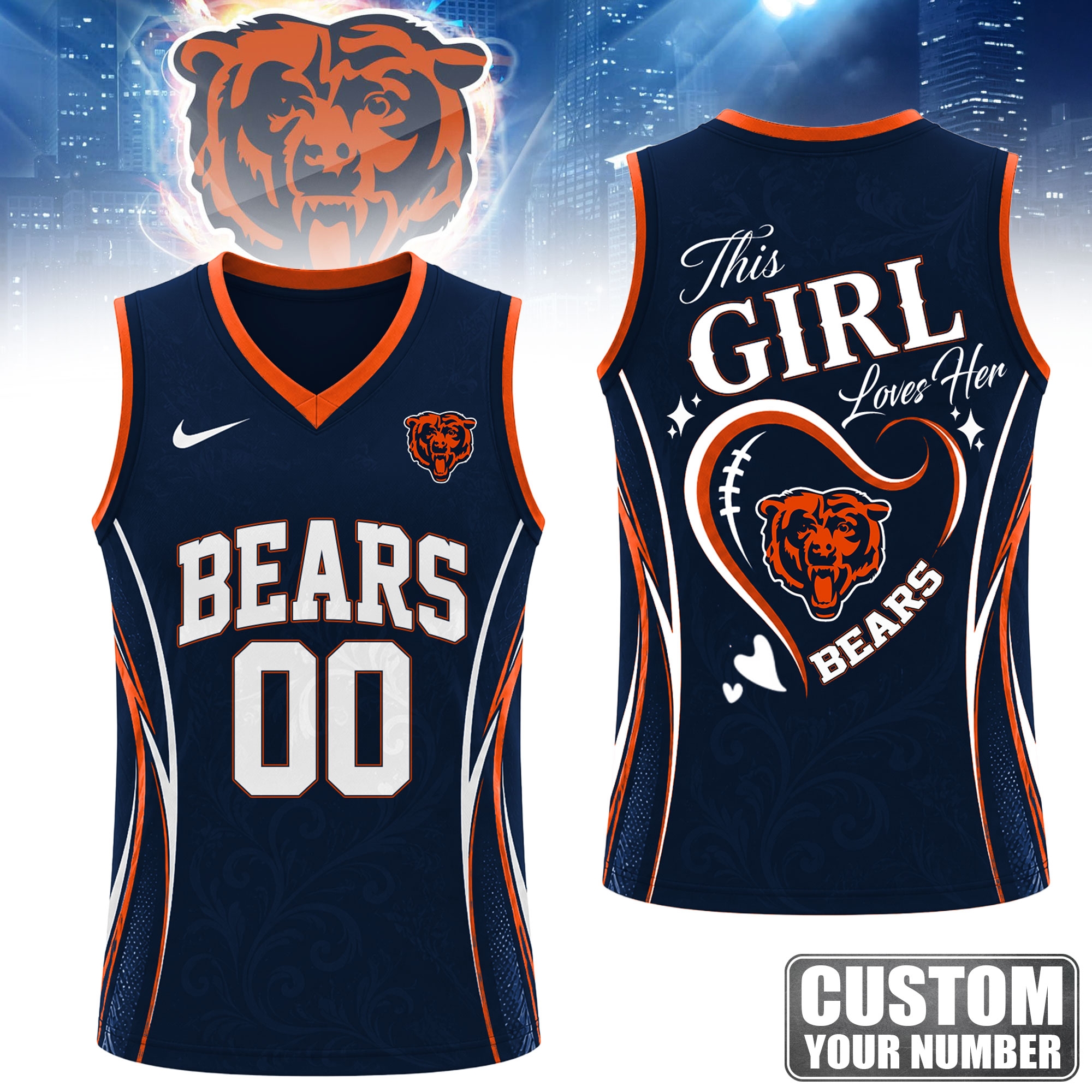Chicago Bears | Premium NFL Womens Game Day Love Tank Top Jersey