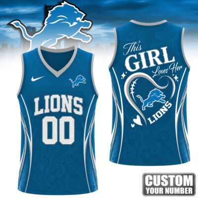 Detroit Lions | Premium NFL Womens Game Day Love Tank Top Jersey - 5XL