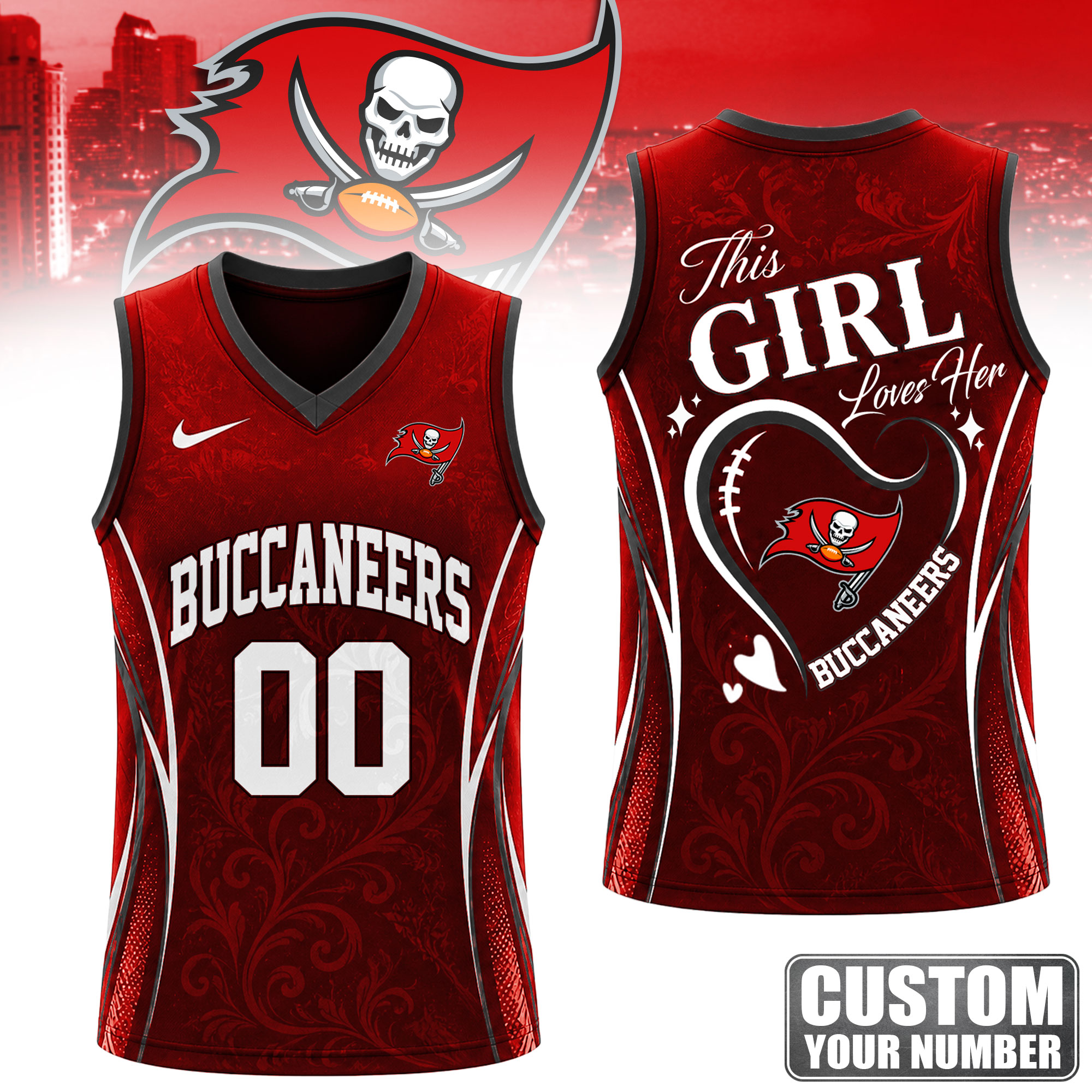 Tampa Bay Buccaneers | Premium NFL Womens Game Day Love Tank Top Jersey