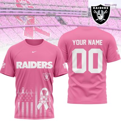 Las Vegas Raiders | Premium NFL Breast Cancer Awareness 3D Shirt NTH1