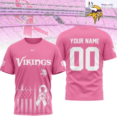 Minnesota Vikings | Premium NFL Breast Cancer Awareness 3D Shirt NTH1