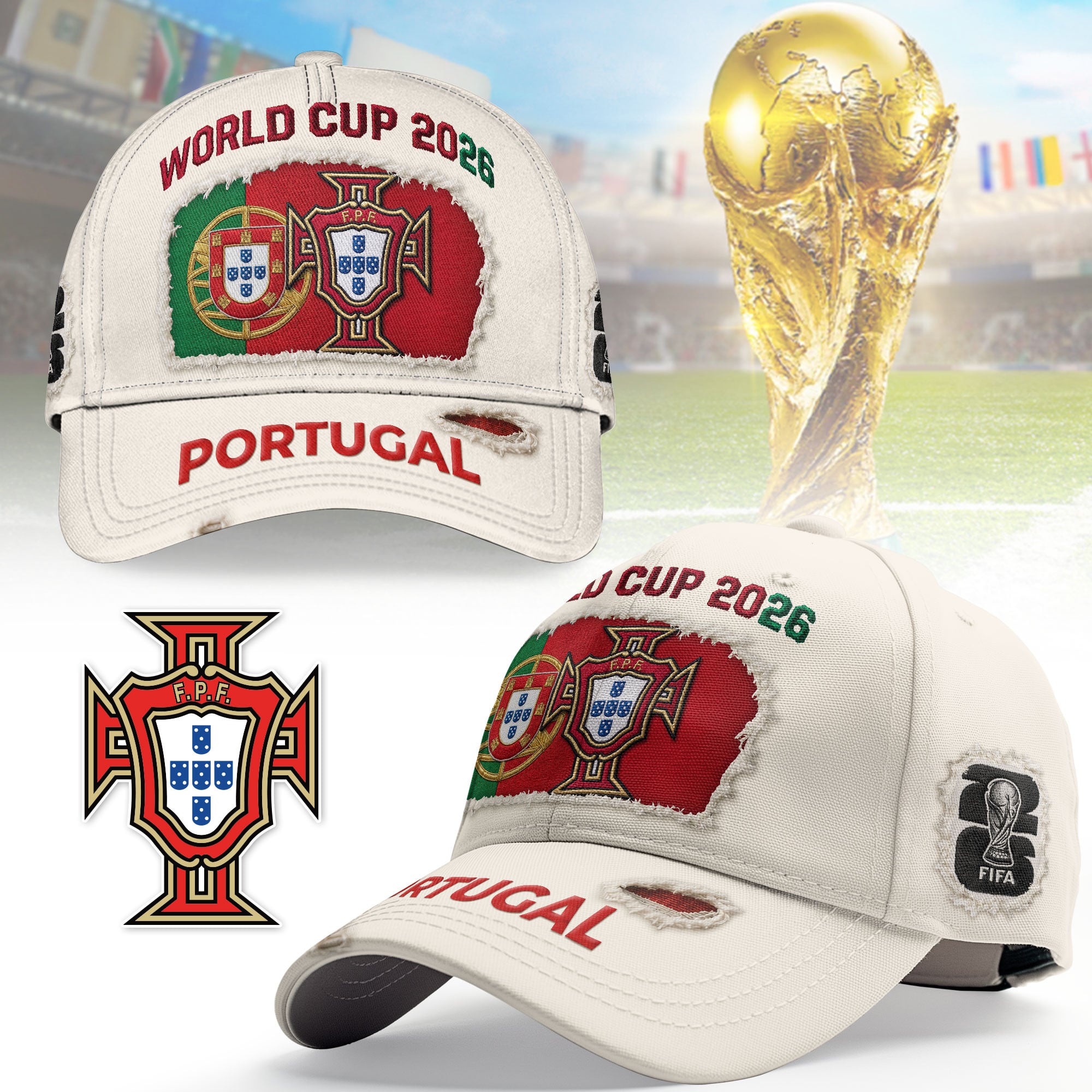 Portugal | Premium WC26 Vintage Distressed Cap NTH1
