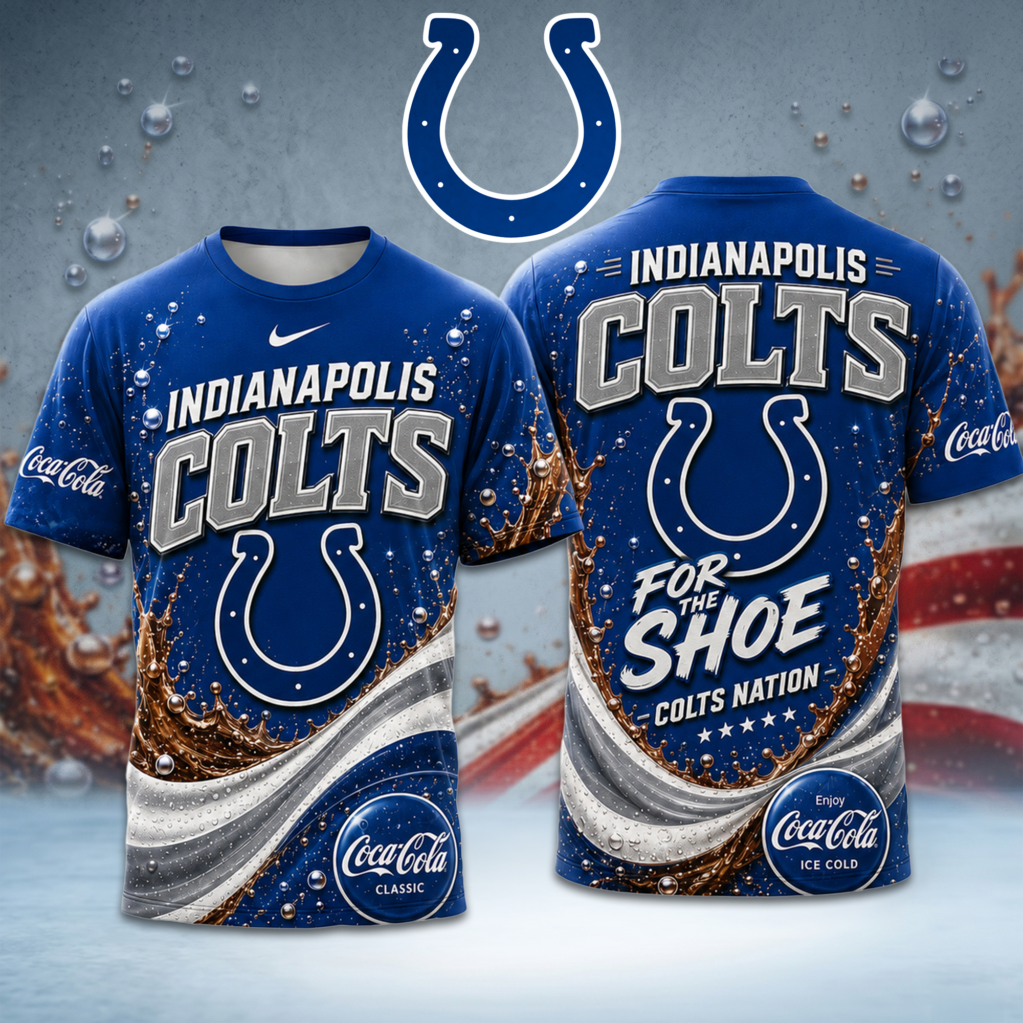 Indianapolis Colts | Premium NFL Coca Cola Summer 3D Shirt