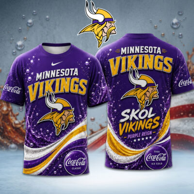 Minnesota Vikings | Premium NFL Coca Cola Summer 3D Shirt - M